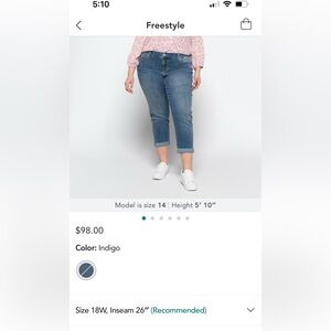 Liverpool Peyton Slim Boyfriend Jeans size 18W